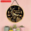 2D flach 20*20cm 1 Stück Ramadan Kareem Goldene Mond&Laternen Muster Schöne Islam Muslimische Partyzubehör, Geeignet zum Aufhängen an der Decke Runde Holzornament