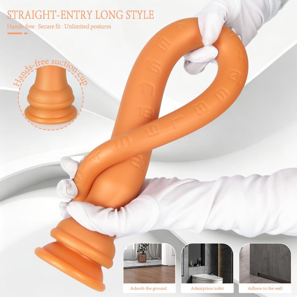 Extra Long Silicone Tail Anal Plug with Scale Flexible Safety Soft Silicone Backside Relax Toy Adult Use