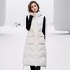 2026 Winter Women's Sleeveless Cotton Jacket Female Casual Hooded Long Over Knee Cotton Vest Jacket Women Thicken Warm Coats