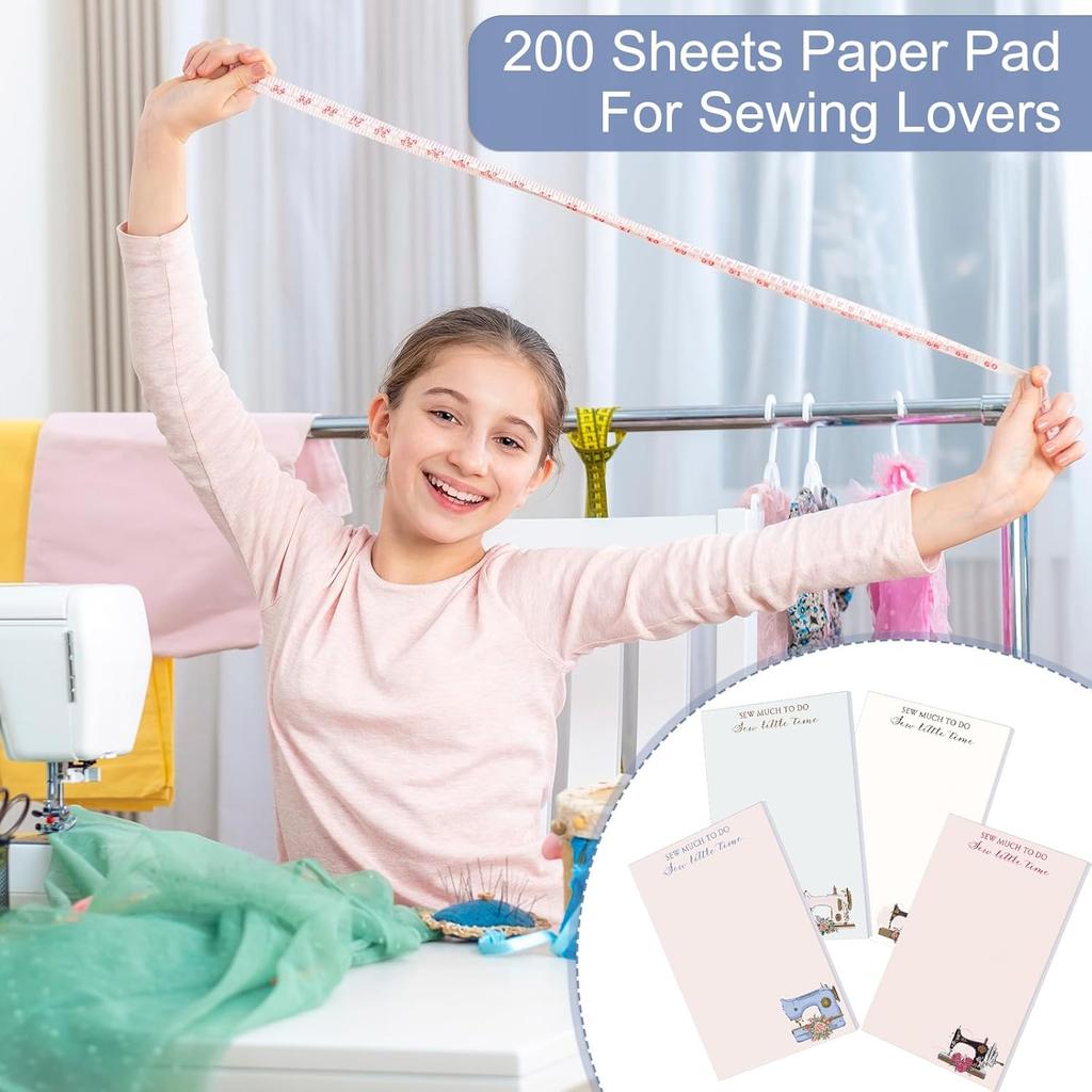 Tinlade 200 Sheet 4 Styles Sewing Gifts to Do List Notepad Gift for Quilters Sewing Enthusiast Checklist Handy Birthday Valentine's Day Quilting Gift