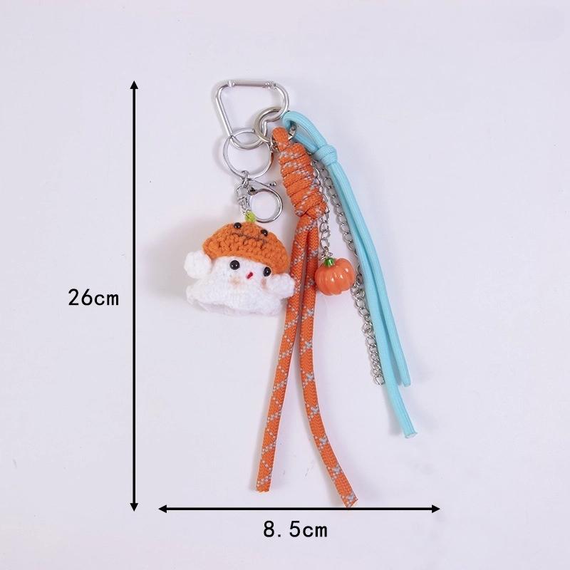 1 Piece Christmas Gifts Funny Crochet Santa Claus Doll Keychain Cute Handmade Plush Wool Knitted Santa Claus Ornament Decoration
