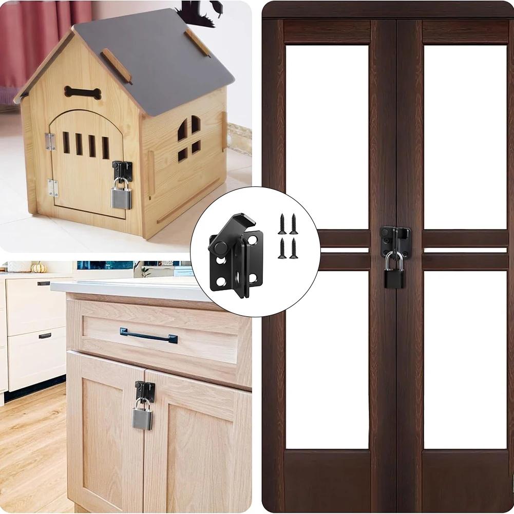Lockable Stainless Steel Door Latch with Padlock Hole for Windows Doors Fences and Furniture Weather Resistant Design