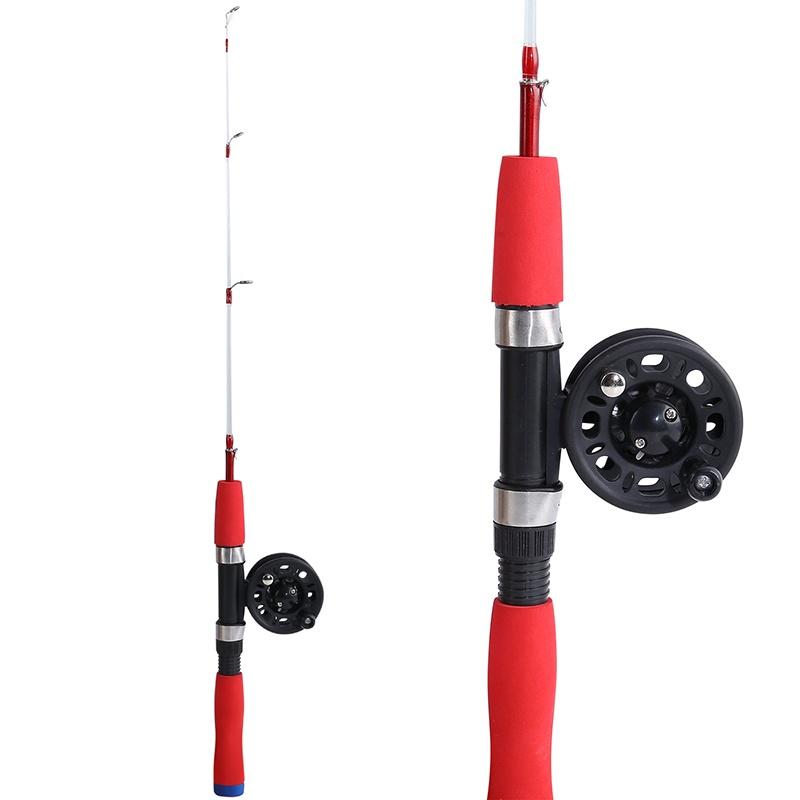 Ice Fishing Spinning Combos 2 Pieces Ice Fishing Rod and Mini Ice Fishing Reel Winter Fishing Tackle