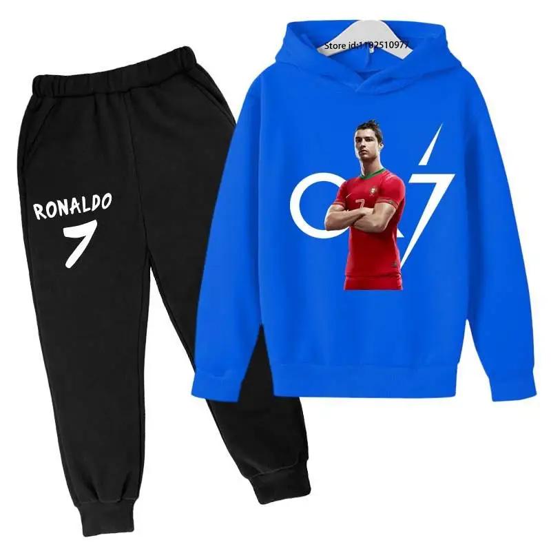 Children's Hoodie Cute Bear Print Sweatshirt Top+trousers 2P Boys Girls Boys Pullover Outdoor Sports Charming Fashion Casual Set