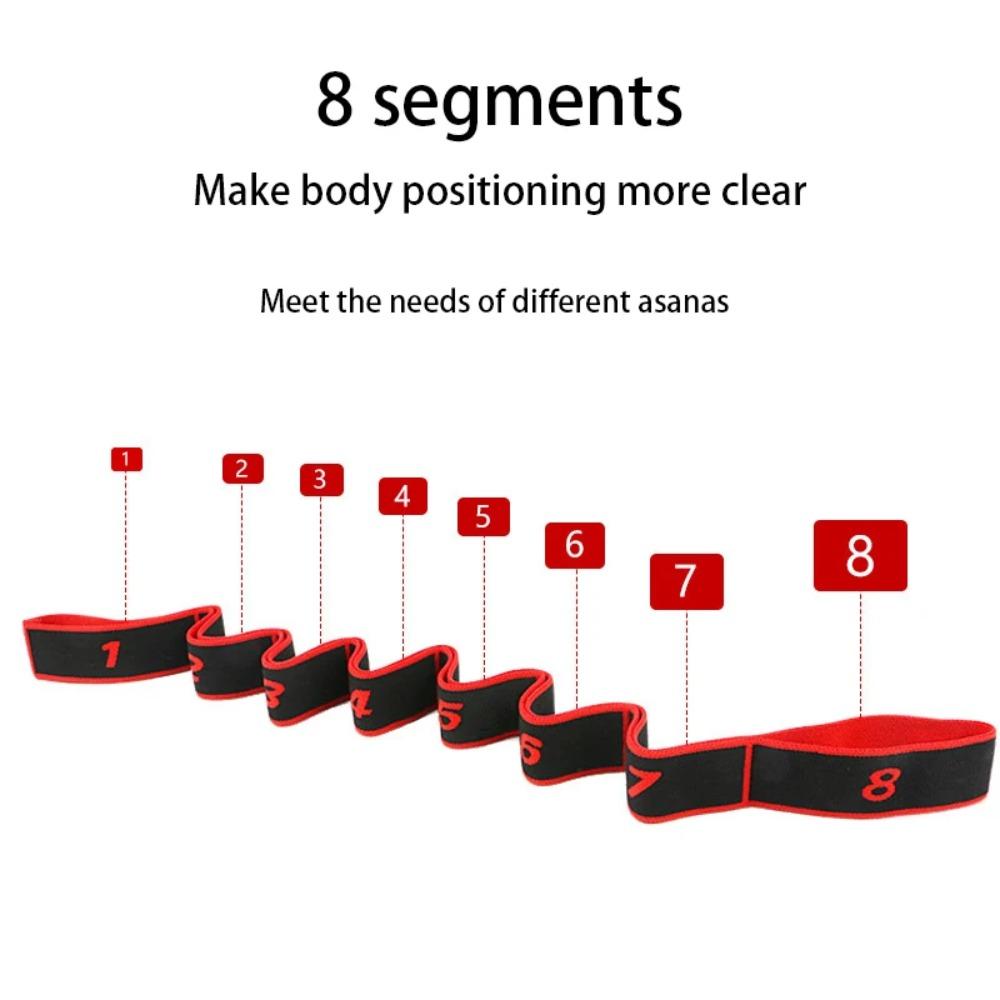 8 Section Yoga Stretching Belt Elasticity Dance Tension Band New Dance Resistance Bands