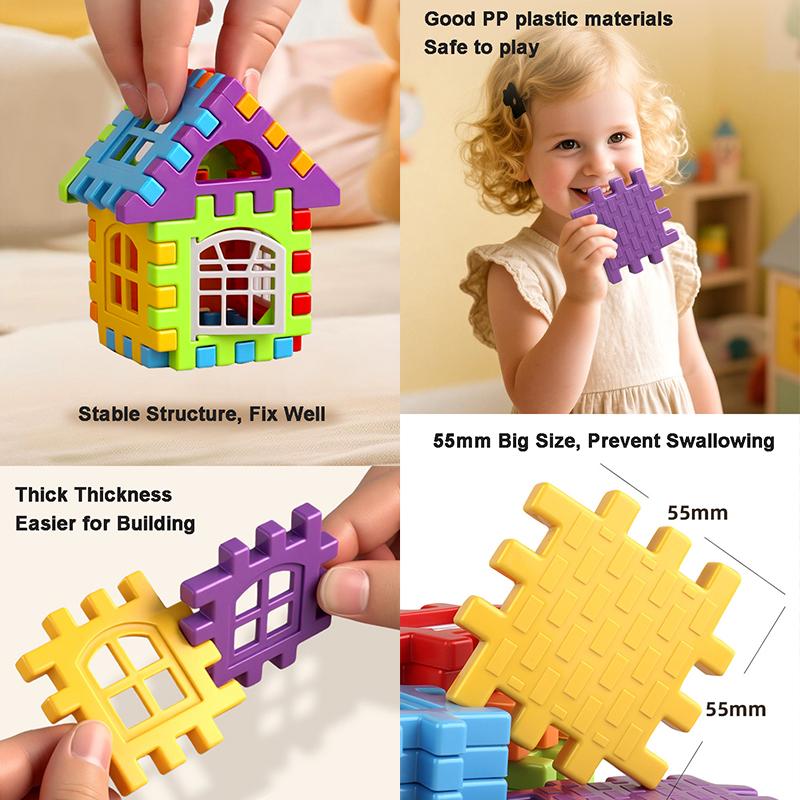 DIY Large Size Building Blocks Toy Simulated House Window with Big Capacity Storage Box Football Shape Small Seat Gifts for Kids