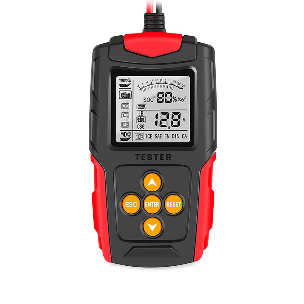 12V/24V Automotive Battery Tester CCA Measurement 100-2000 CCA Battery Analyzer Digital Display Digital Battery Tester