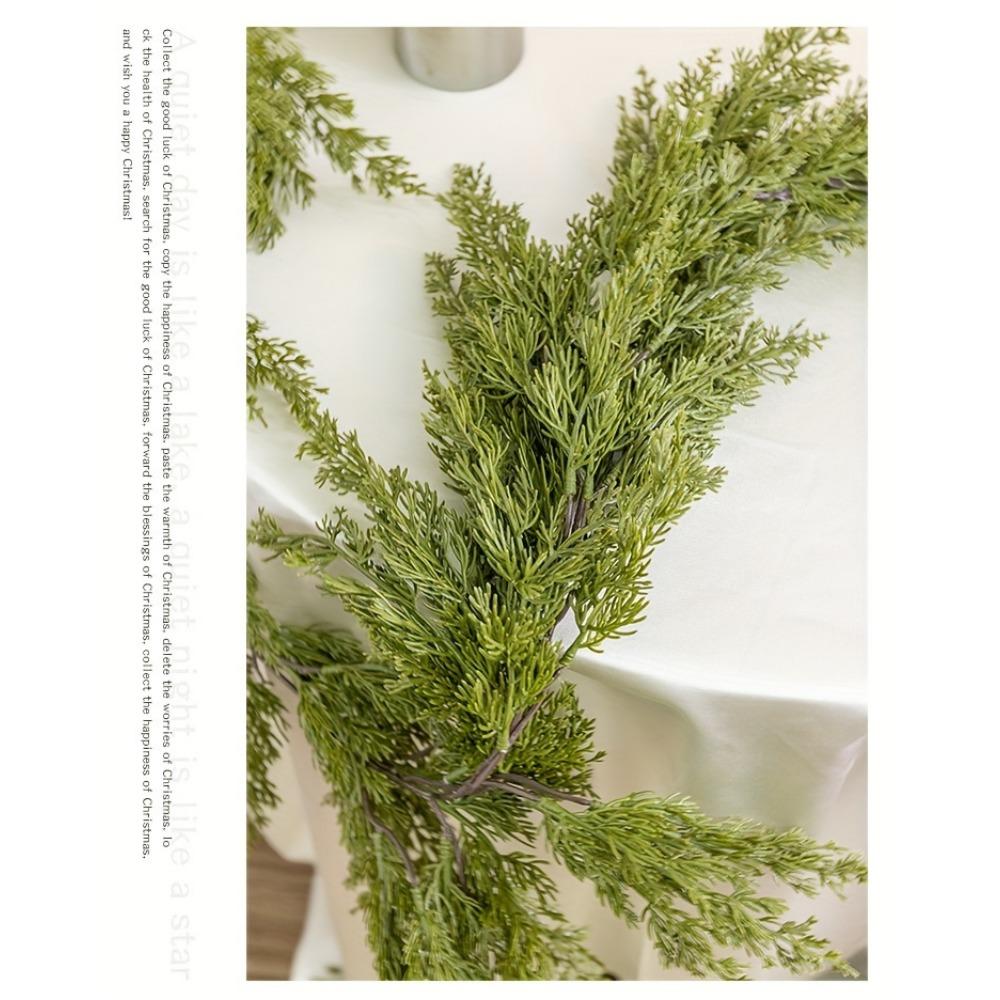 2.7M LED Christmas Cedar Garland Artificial Pine Cypress Vines with Light for Christmas Table Mantle Wall Room Winter Decoration
