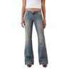 Womens Y2K Low Rise Bootcut Jeans Vintage Washed Flared Denim Pants Streetwear