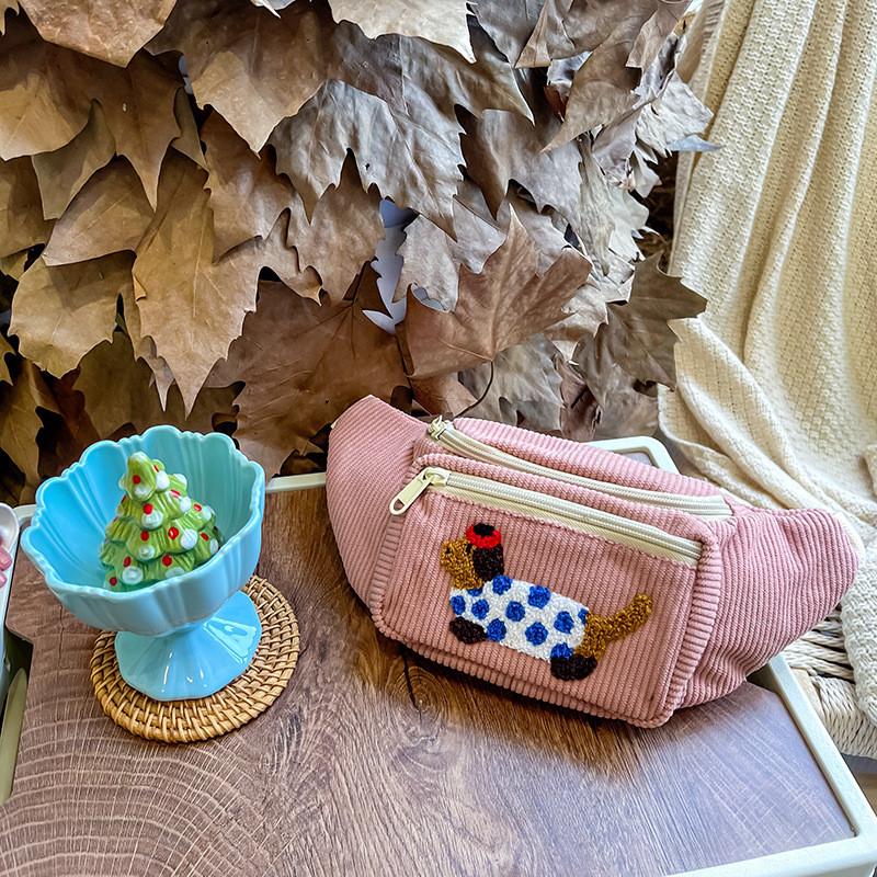 Adorable Children's Corduroy Crossbody Bag Lightweight Stylish And Versatile For Preschoolers