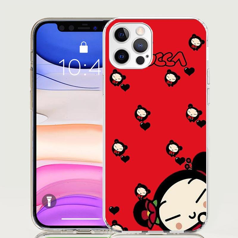 Cute Cartoon Pucca Garu Case Phone Cover for Apple iphone 17 Air 16 15 14 13 Mini 12 11 Pro Max 16E 7 Plus 8 + SE 2020 Trend Fun