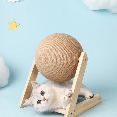 Cat Cratchers Ball Toys Sisal and Wood Stable Triangle Cats Indoor Stuff Sturdy Scratching Cool Scratch On Stand Spin