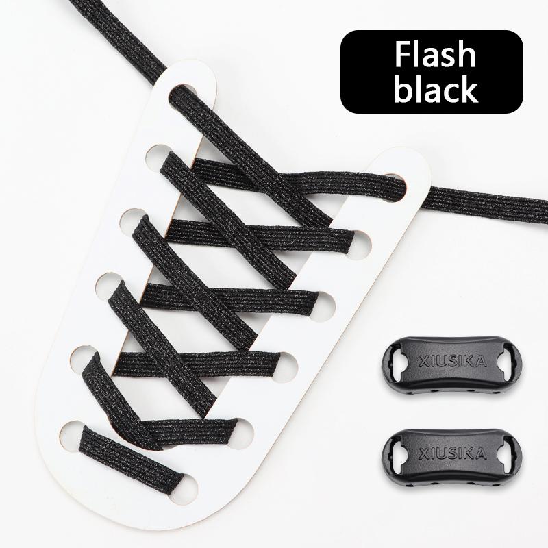 1Pair Glitter Shoelace Rainbow Elastic Laces Sneakers No Tie Shoelace Innovation Flat Shoe Laces Without Ties for Kid and Adult