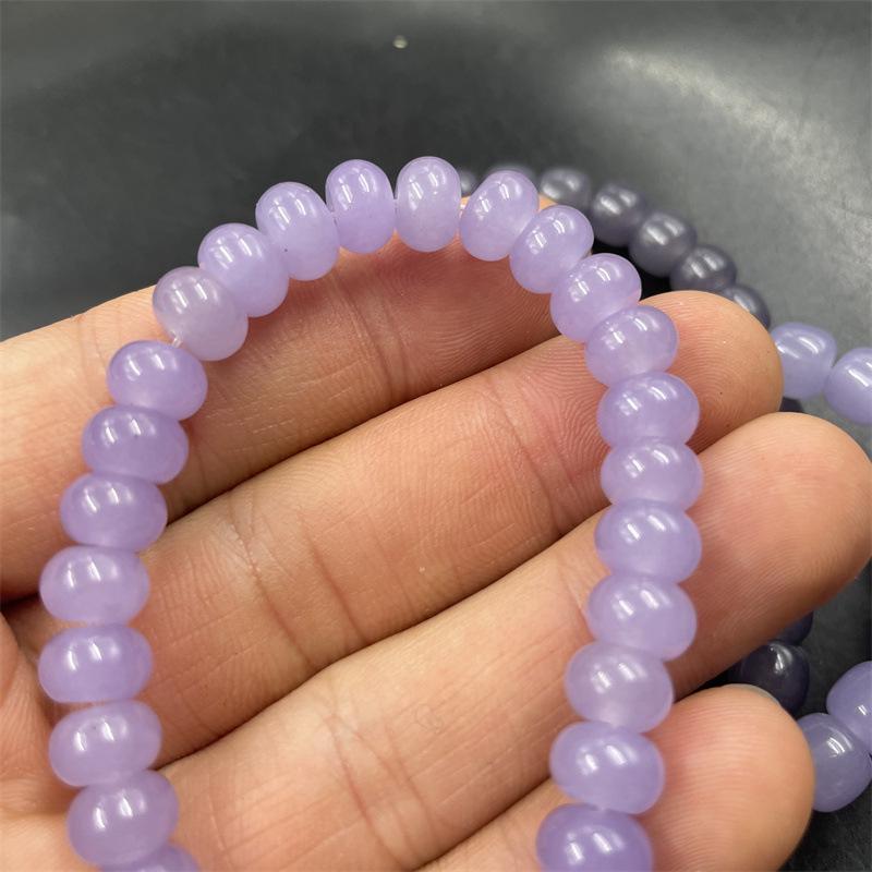 DIY Violet Jade Abacus  Purple Spacer Beads - Green Jade Loose Beads for Jewelry Accessories
