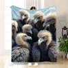 Bright Eagle-patterned Design Flannel Printed Blanket Suitable for All Seasons Suitable for Living Room Office Sofa and Travel