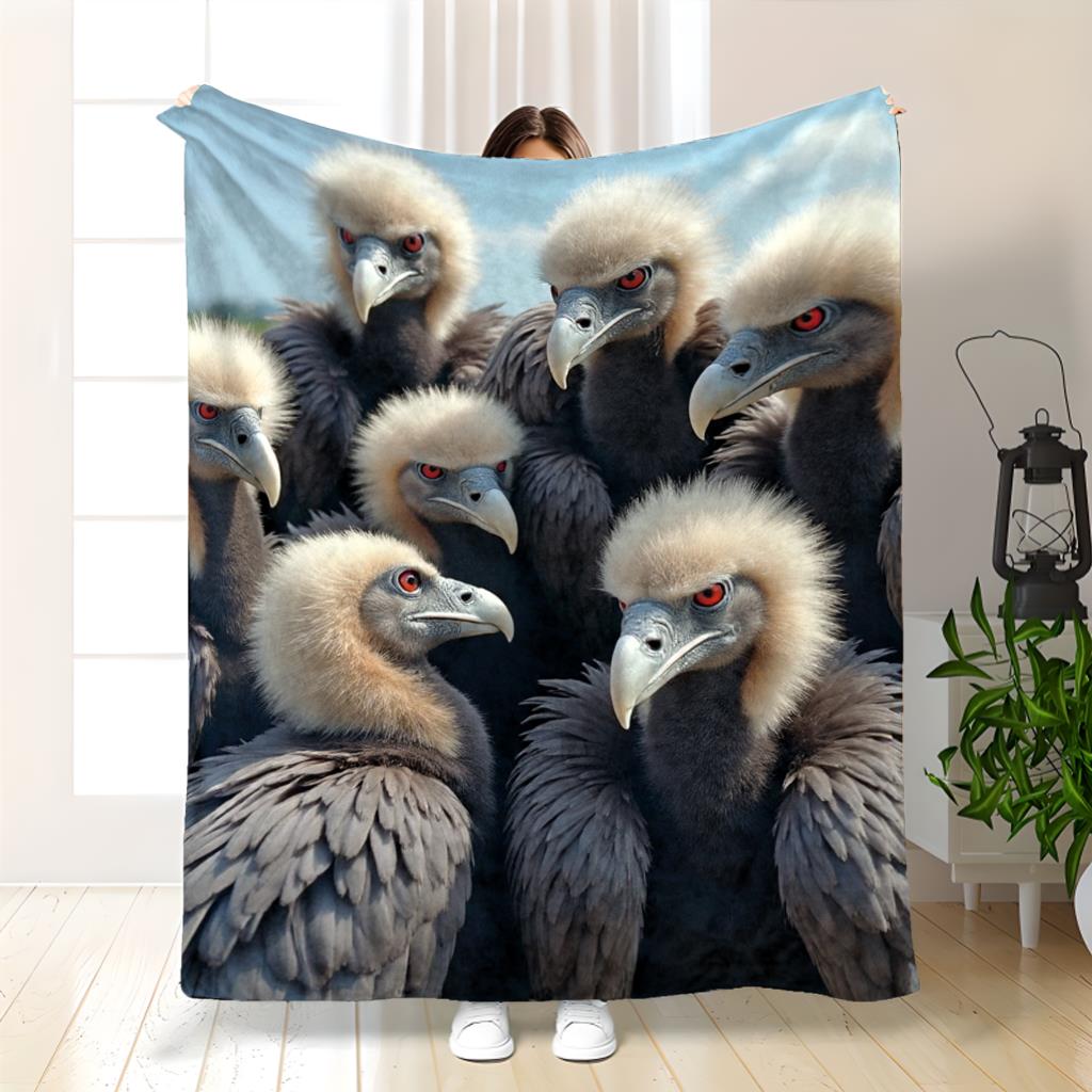 

Bright eaglepatterned design Flannel printed blanket suitable for all seasons suitable for living room office sofa and travel 75x100cm