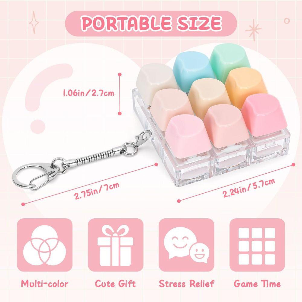 Relaxing Diy Keyboard Fidget Keychain Keycap Heart Shape Finger Keyboard Cap Pass The Time Keys Button Pinch Relief Stress