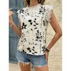Summer Blouses Lace Patchwork Sleeveless Shirts Tops Fashion Women's Vest