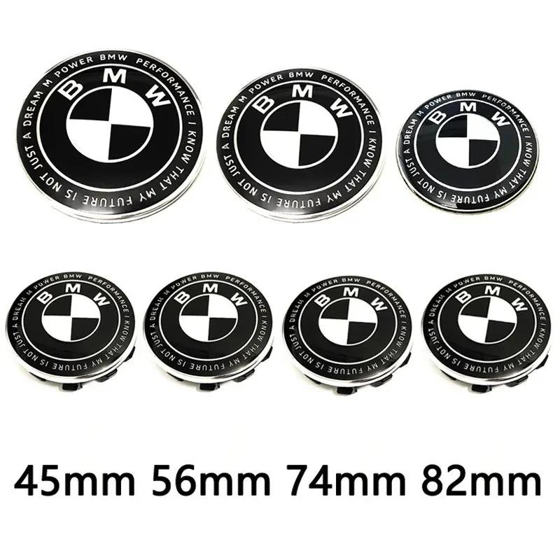 7Pcs 82mm 74mm 56mm 45mm Used For The 50th Anniversary Of BMW/new Black And White Badge ABS Badge For Wheel Rim And Hub Cap