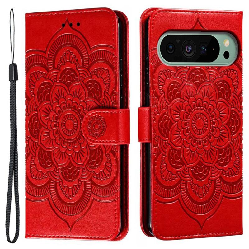 For Google Pixel 10 Pro/Pixel 10/Pixel 9 Pro/Pixel 9 Case PU Leather Mandala Imprinted Design Wallet Phone Cover