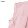 ZANZEA Women Elegant Casual V-Neck Solid Color Sleeveless Dress