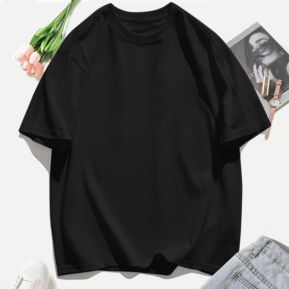 Solid Color Summer Woman Basic T-Shirt Comfortable Oversize Short Sleeve O-Neck Cotton T Shirts Y2K Trendy Women