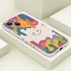 Liquid Silicone Case for IPhone 13 Mini, Protective Cover with Painted Creative Design, Shockproof Soft Smiley FaceWhite