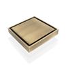 Modern Square Pattern Copper Bathroom Floor Drain Black Gold Brushed Shower Strainer with Tile Insert for Hotels and Bathtubs
