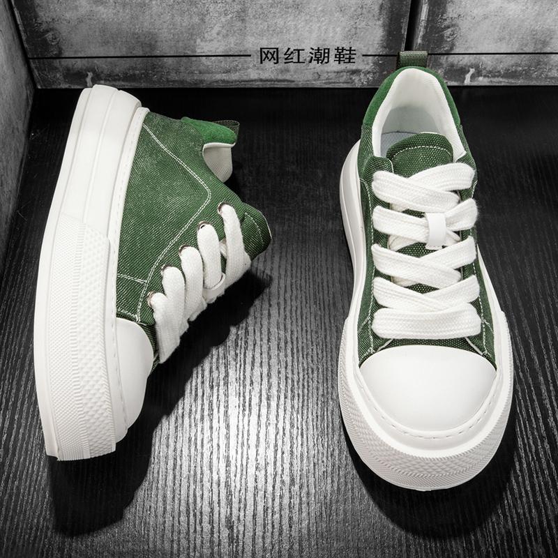 Fashion High-Quality Fashion Thick Bottom Canvas Board Shoes Men's Breathable Flat Designer Lace-Up Oxford Shoes Outdoor Running Shoes