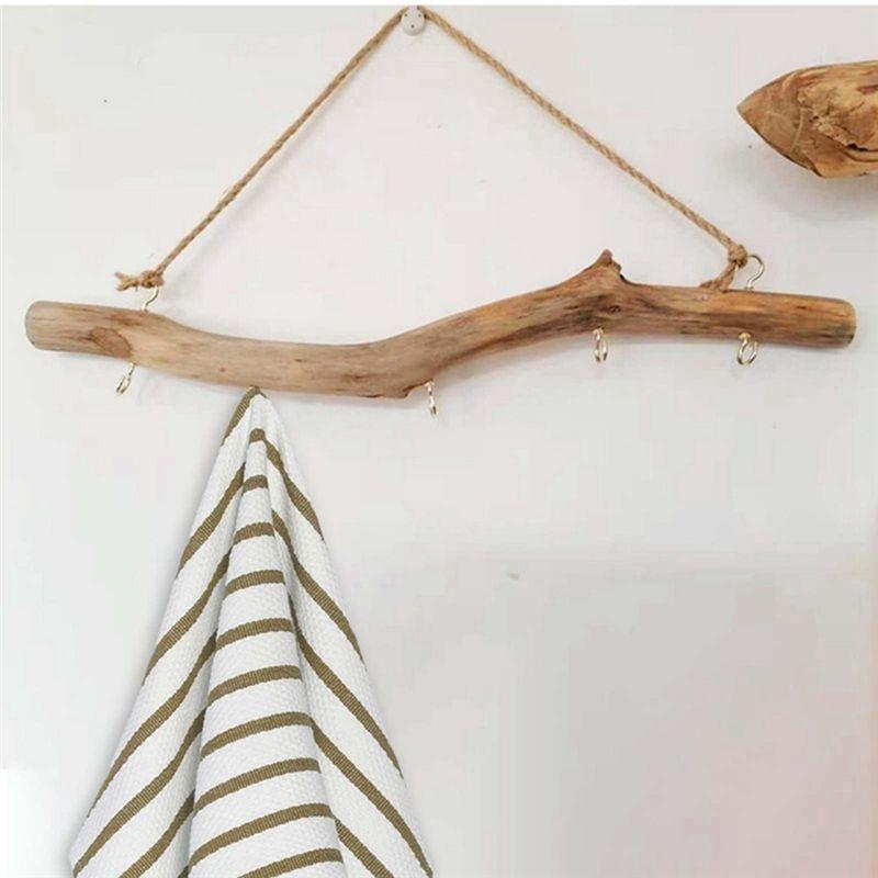M-Modern-1 Piece Wooden Hook Driftwood Hook Vintage Decor Supplies Easy To Use Branch Hanger Holder For Entryway Small Item Clos