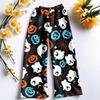 Women's Halloween Flannel Pajama Pants Straight Leg Holiday Loungewear Sleepwear