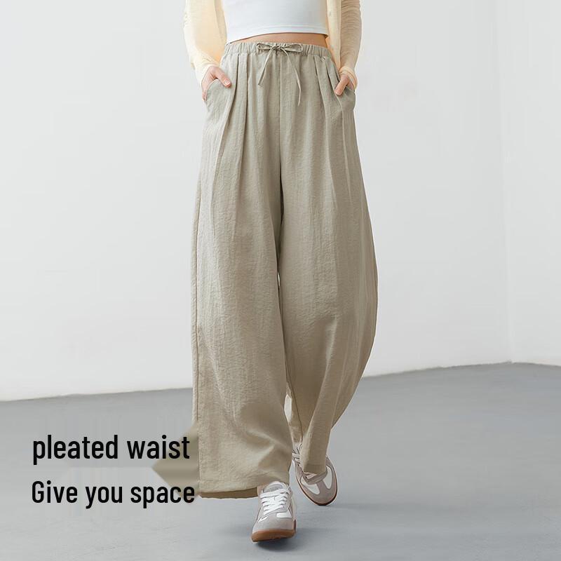 Semir Women's Relaxed Fit Textured Wide-Leg Pants