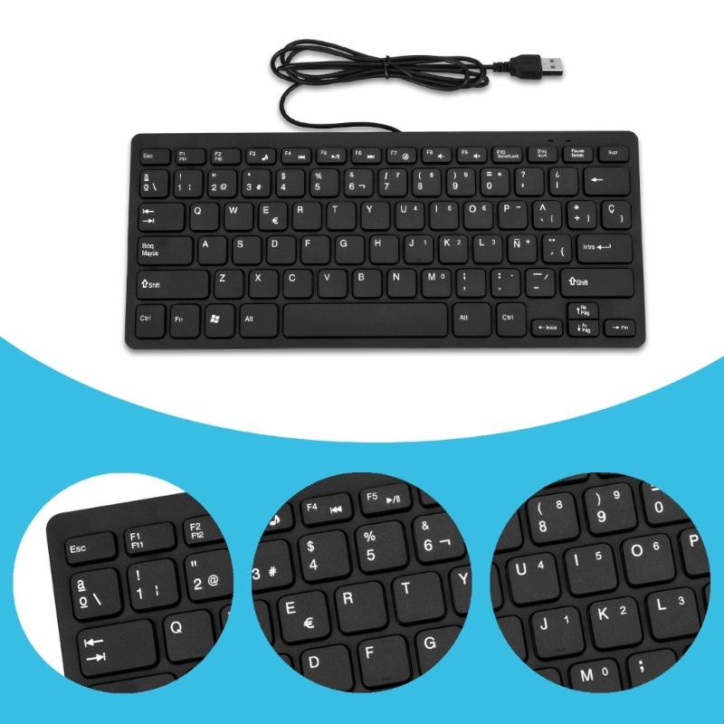 USB Cord Spanish Keyboards Slim Full Size Keyboards for Computer/Desktop/PC/Laptop