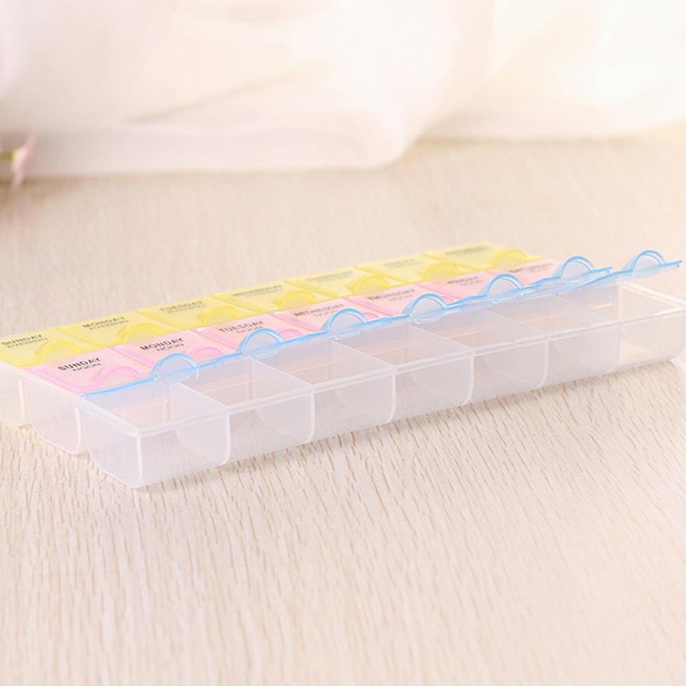 Weekly Pill Organizer 3 Times A Day 7 Day Pill Organizer 21 Compartments Pill Box for Vitamin Fish Oil Supplements