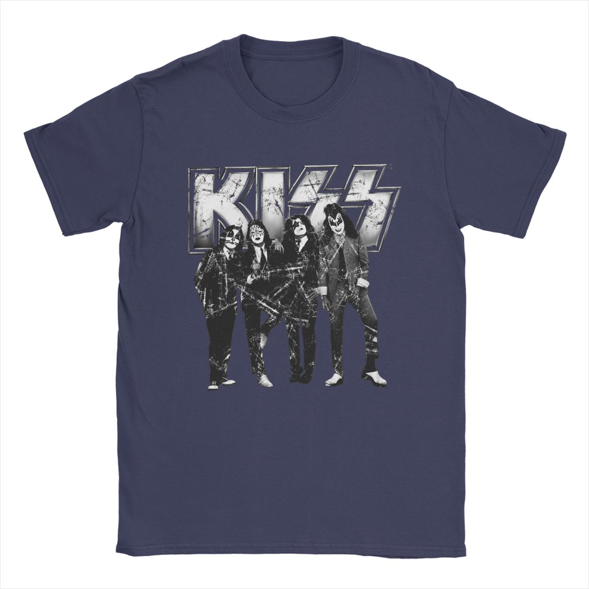 

Hipster KISS The Band T-Shirts Men O Neck Cotton T Shirt Music Short Sleeve Tee Shirt Party Clothes XL
