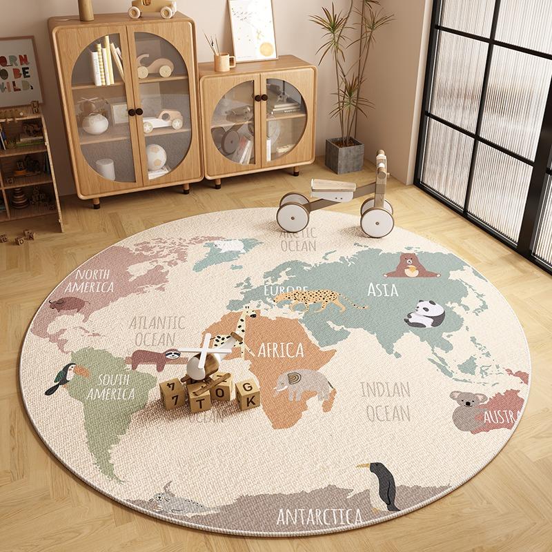 Children's Carpet Round Floor Mat Bedroom Bedside Foot Mats Cartoon Game Carpets Home Decoration Rug for Living Room