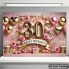 2D Flat Print 30th Birthday Photography Backdrop, Rose Gold Party Background
