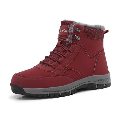 PU-Leder Paar Schneestiefel Mode High-Top Winter-Sneaker Herren Damen Plüsch Warm Wanderschuhe Rutschfeste Trainer