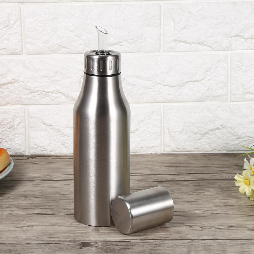 Practical Stainless Steel Oil Pot Can Drizzling Vinegar Dispenser Kitchen Supplies(1000ml)