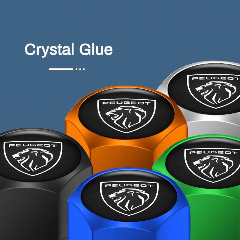 2026 Hot Car Sticker 4PCS Car Wheel Tire Valve Cap Tyre Rim Stem Cover For PEUGEOT 206 307 308 3008 207 208 606 407 508 2008 400