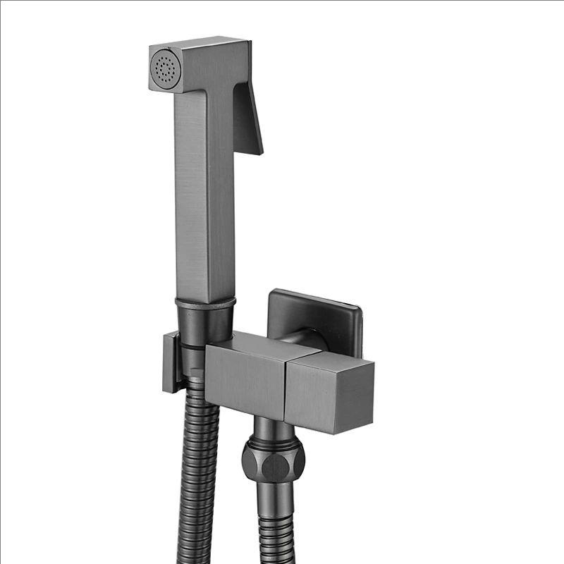 Gold Shower Wall Mounted Toilet Bidet Sprayer Set Brass Valve Bathroom Alloy Black Handheld Self Cleaning Bidet Faucet White