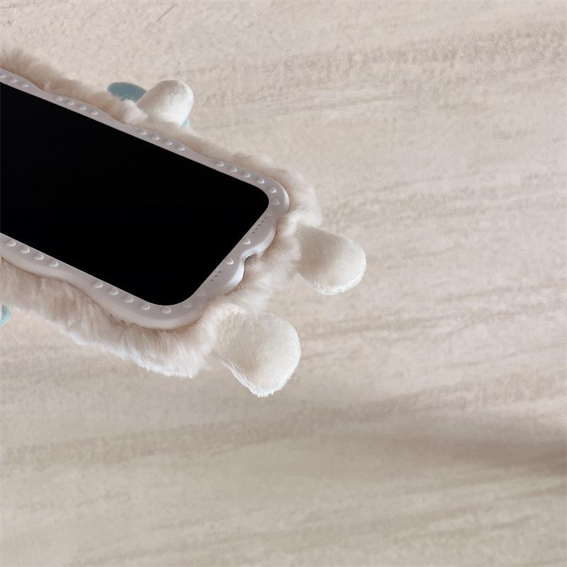 Cartoon Plush Fork & Knife Figurine Case for Apple 12, 13, 14, 15 Promax, 16 - Cute & Anti-Fall Design