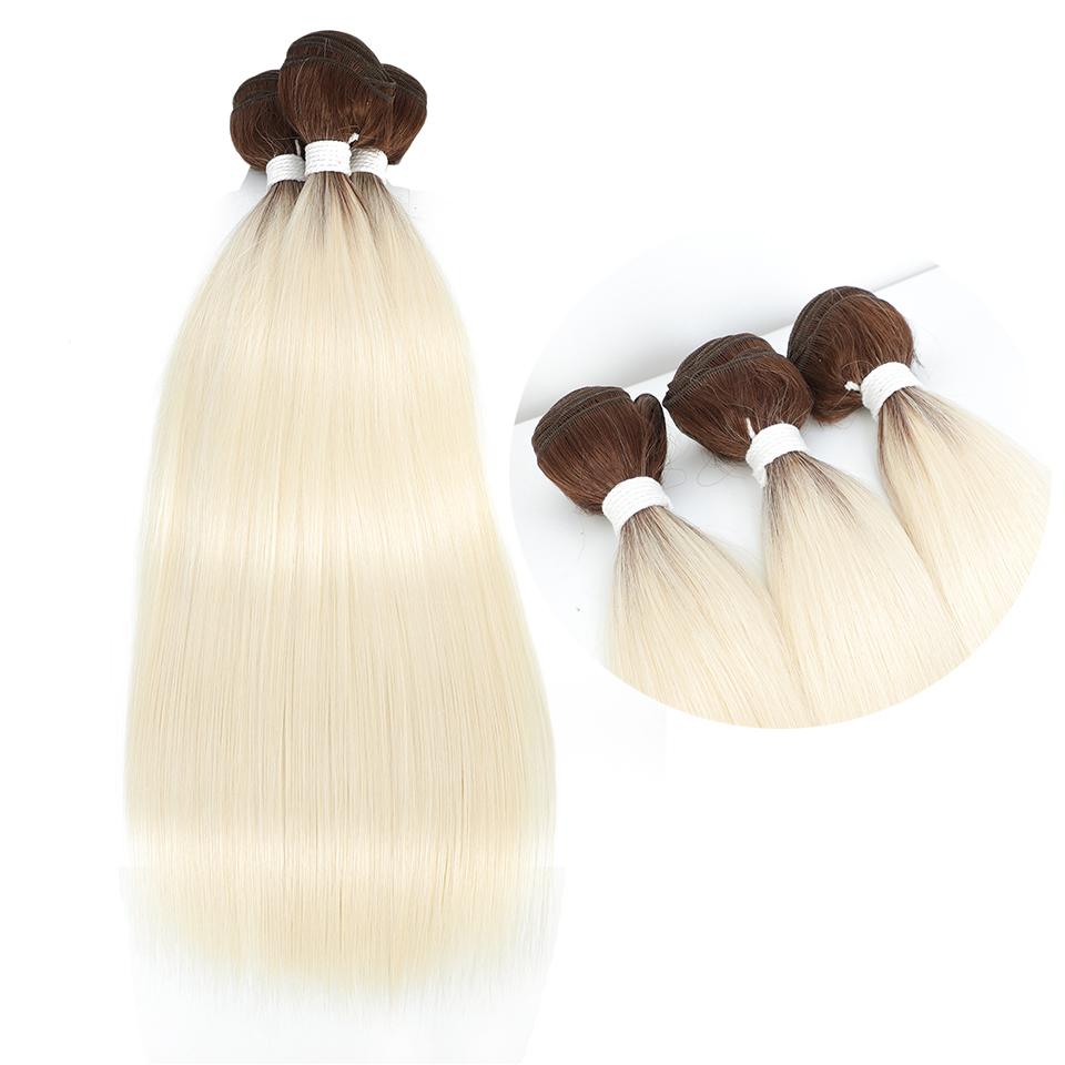 30 Inch 200g Straight Hair Bundles Bio Synthetic High Temperature Fiber Piano Blonde Red Hair ExtensionsHair Weaving Full to End