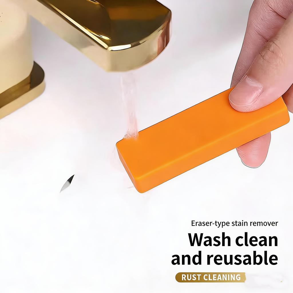 3PCS Magic Cleaning Erasers, Safe Scrubbing Tools for Stain Rust Removal, Bathroom Glass Kitchen Pots Cleaner Pad
