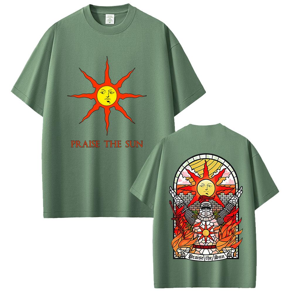 Game Dark Souls Church of The Sun Graphic Tshirt Men Women Fashion Gothic Rock Tshirts Mens Casual Vintage T Shirt Streetwear