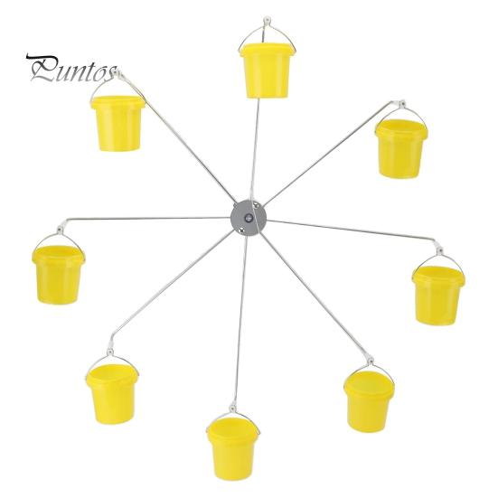 

Колесо обозрения кормушка для птиц наружная подвесная кормушка для колибри с 8 ведрами настенная динамическая металлическая кормушка для птиц для балкона двора террасы жёлтый