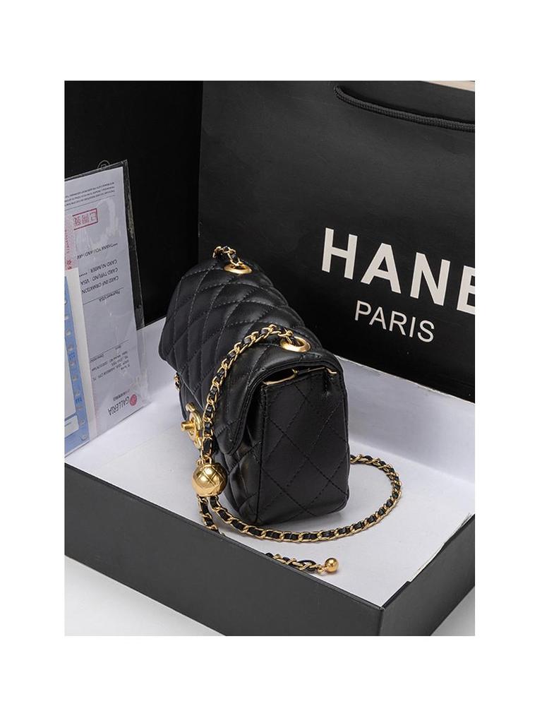 2025 Echtes Leder Damen Diamantgitter Umhängetasche - Klassische Quadratische Ketten-Schultertasche