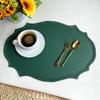 PVC Place Mats Kitchen Dining Table Mats Steak Pad Anti-scalding Insulation Pads INS Style Oval Shaped for Home Kitchen