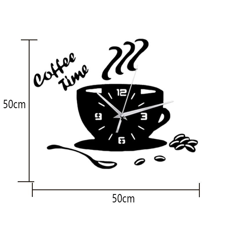 Nordic Silent Wall Clock – Creative Acrylic DIY Coffee Cup Design for Living Rooms