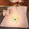 Plush Pillow Blanket Cartoon Pattern Air Conditioning Quilt Portable Nap Blanket  Sofa